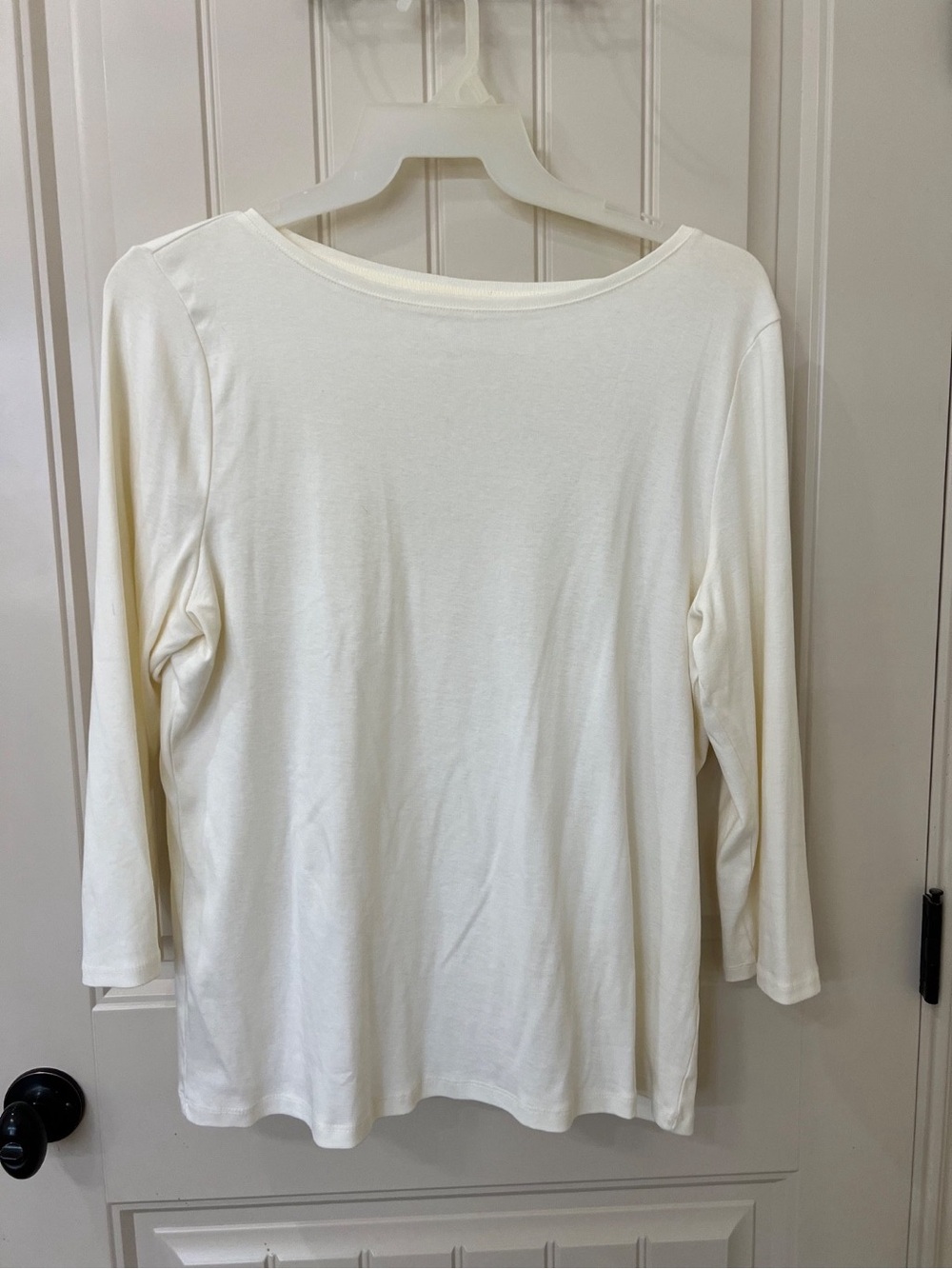 Talbots The Talbots Tee Off White 100% Pima Cotton 3/4 length T-Shirt